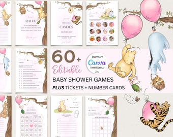 Winnie the Pooh Baby Shower Games Bundle: Classic Bingo (Digital Game) P1