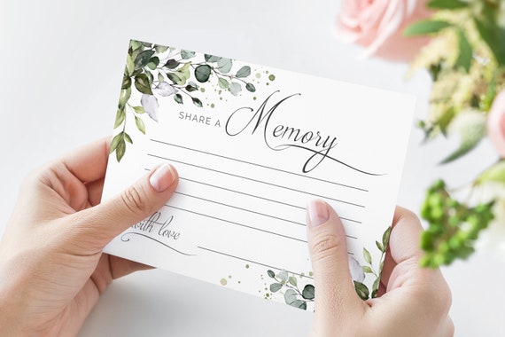 Greenery Share a Memory Card, Memorial Words to the Family