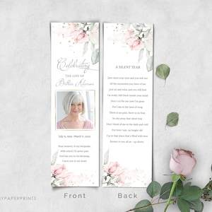 Funeral Bundle Set, Pink Celebration of Life, Funeral Memorial Pack, In Loving Memory Suite, Printable Editable Funeral Templates F-IZZY image 7