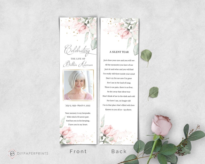 Funeral Bundle Set, Pink Celebration of Life, Funeral Memorial Pack, In Loving Memory Suite, Printable Editable Funeral Templates F-IZZY image 7