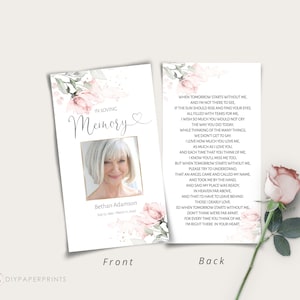 Funeral Bundle Set, Pink Celebration of Life, Funeral Memorial Pack, In Loving Memory Suite, Printable Editable Funeral Templates F-IZZY image 8