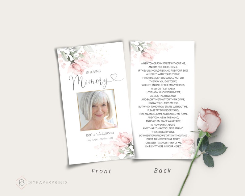 Funeral Bundle Set, Pink Celebration of Life, Funeral Memorial Pack, In Loving Memory Suite, Printable Editable Funeral Templates F-IZZY image 8