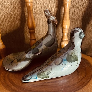 Pair of Vintage Mexican Tonalá Birds