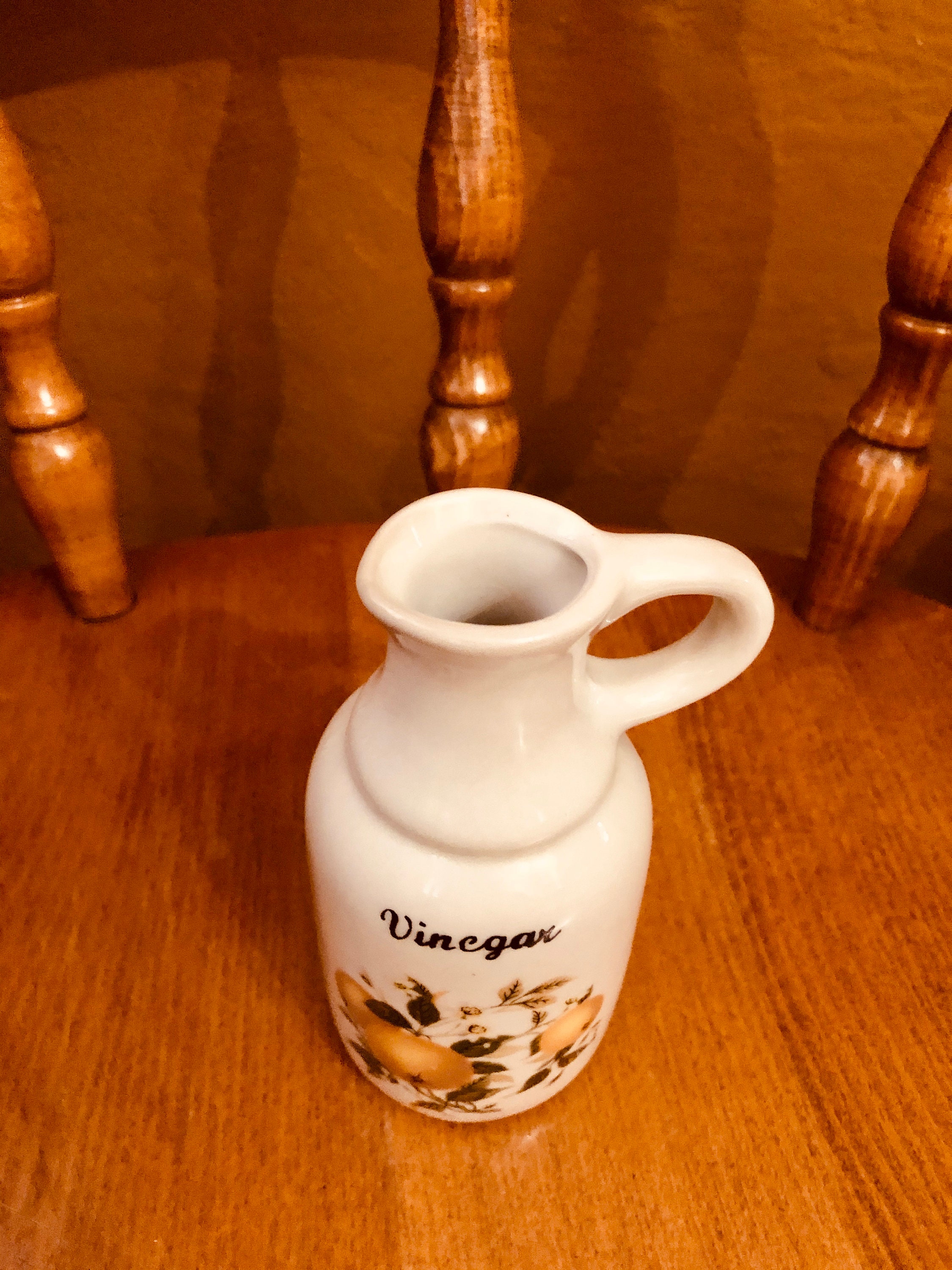 Vintage Ceramic Vinegar Cruet with Citrus Design Etsy