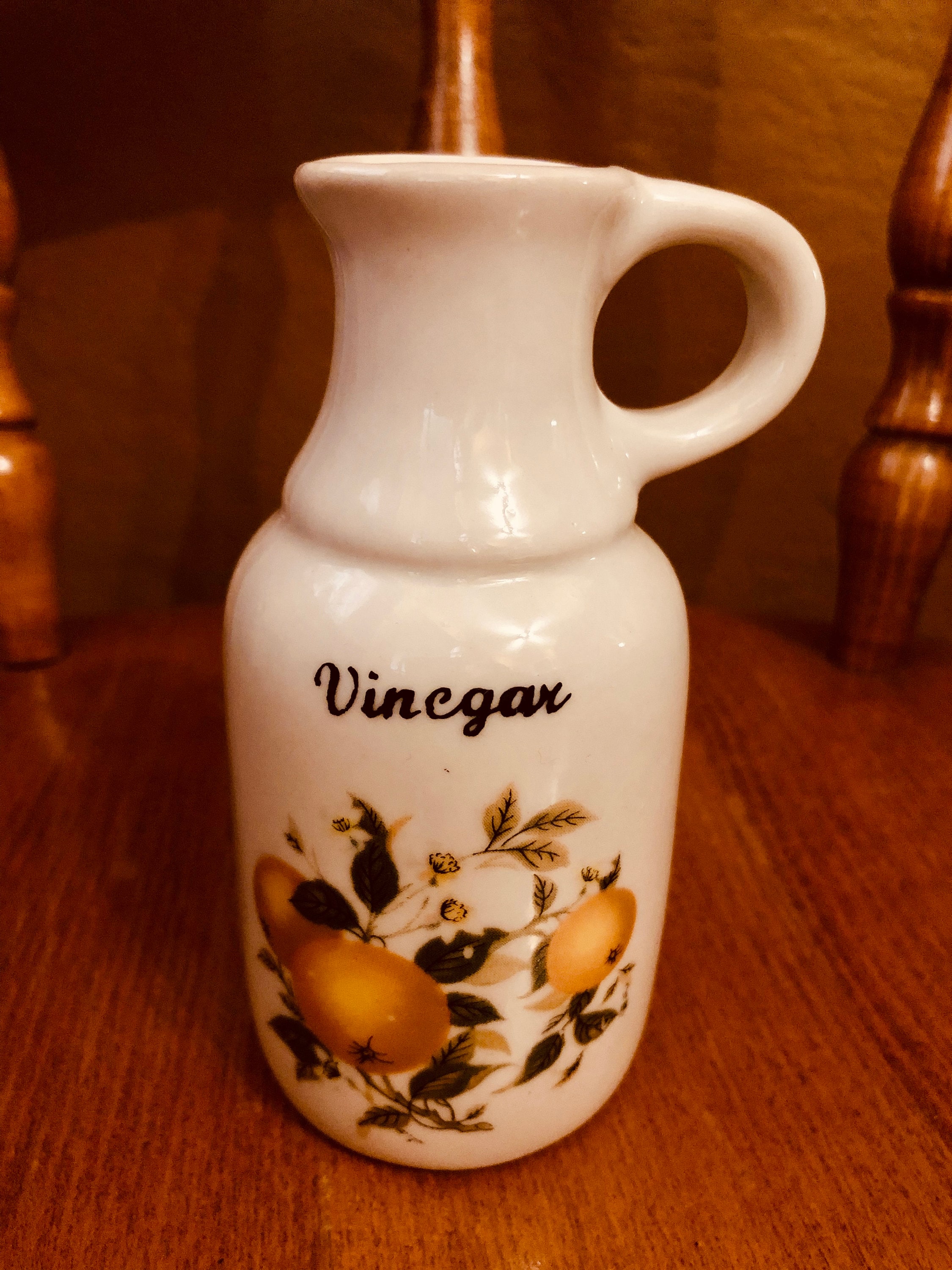 Vintage Ceramic Vinegar Cruet with Citrus Design Etsy