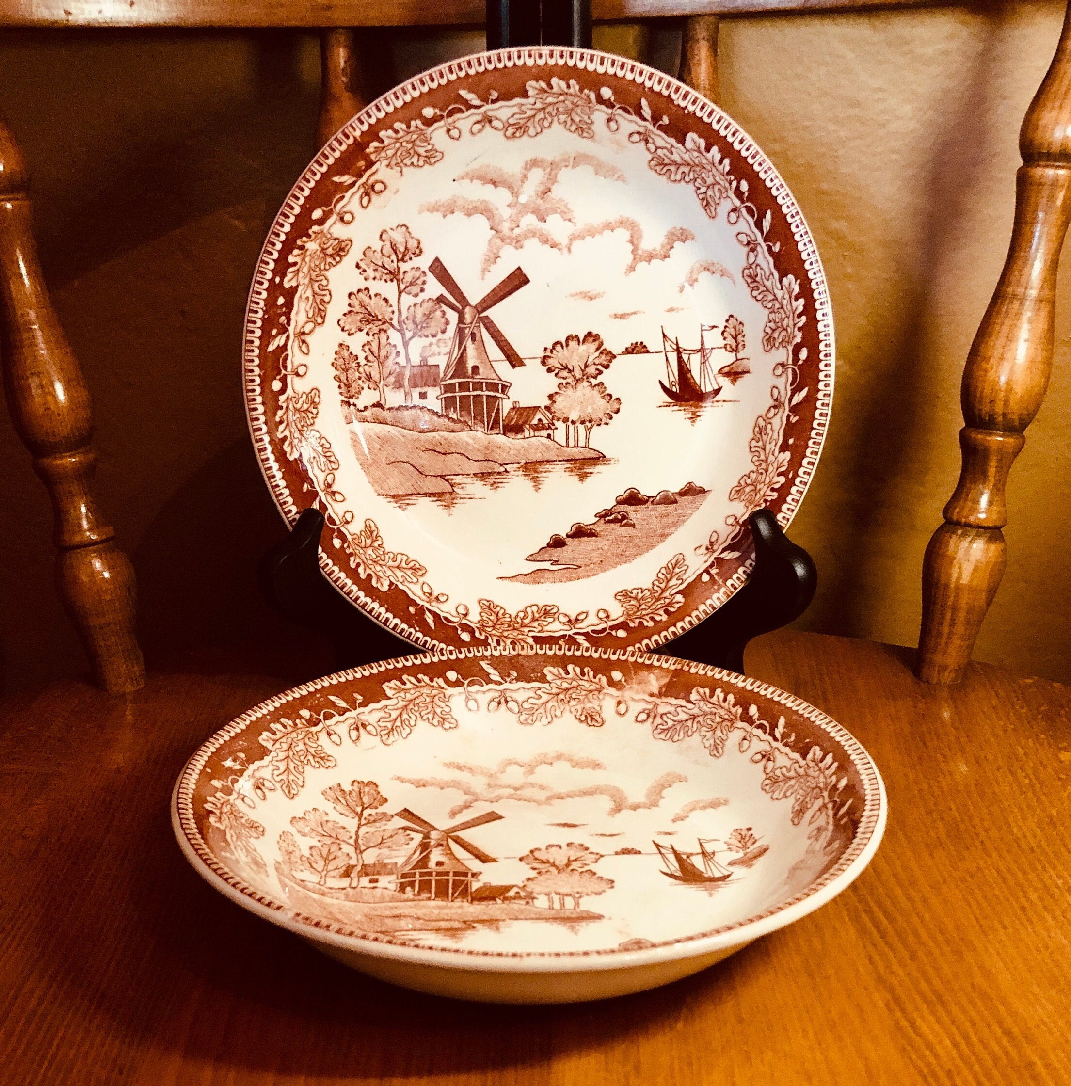 Set of Two Vintage Bowls With Windmill Design Made in Japan - Etsy