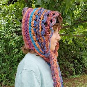 Crochet Pattern Adult and Child Scoodie Hooded Scarf Digital Download Cool Weather Romance