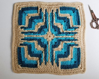 Granny Square 12 inch Crochet Pattern Blanket Square Star Portal