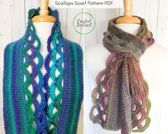 Scallop embroidery scarf venica SCARVES – Martina Vidal Venezia