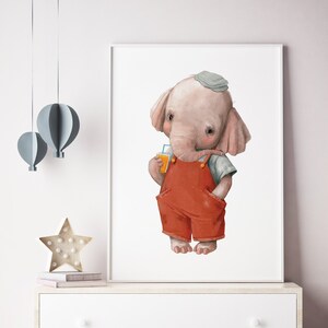 Baby elephant nursery wall Print Boy nursery decor girl&#39;s nursery print Animal nursery prints Boy elephant art Animal Printable