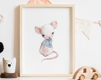 Nursery wall print, Animal Print, baby animal Nursery decor, cute animal print, Digital print, Printable Nursery art, kids room decor