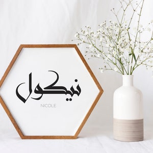 Nom de calligraphie arabe / farsi personnalisé, Nom arabe personnalisé imprimable, Tatouage de calligraphie persane personnalisé, Affiche de nom moderne personnalisé