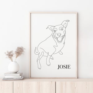 Custom One line Pet Portrait, Dog Portrait, Line Art, Custom Dog Portrait From Photo, Minimalist tattoo Portrait, One Line Drawing