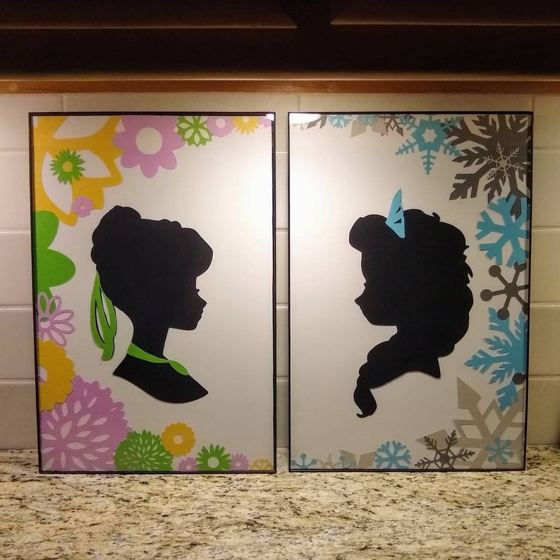 Sisters silhouette 12 x 18 each