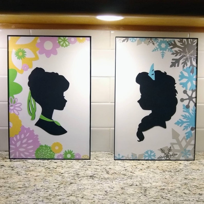 Sisters silhouette 12 x 18 each