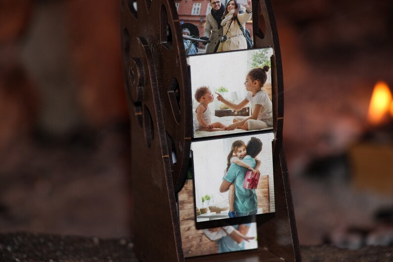 Valentine/'s Day Gift Anniversary Gift Wooden Rotating Photo Frame