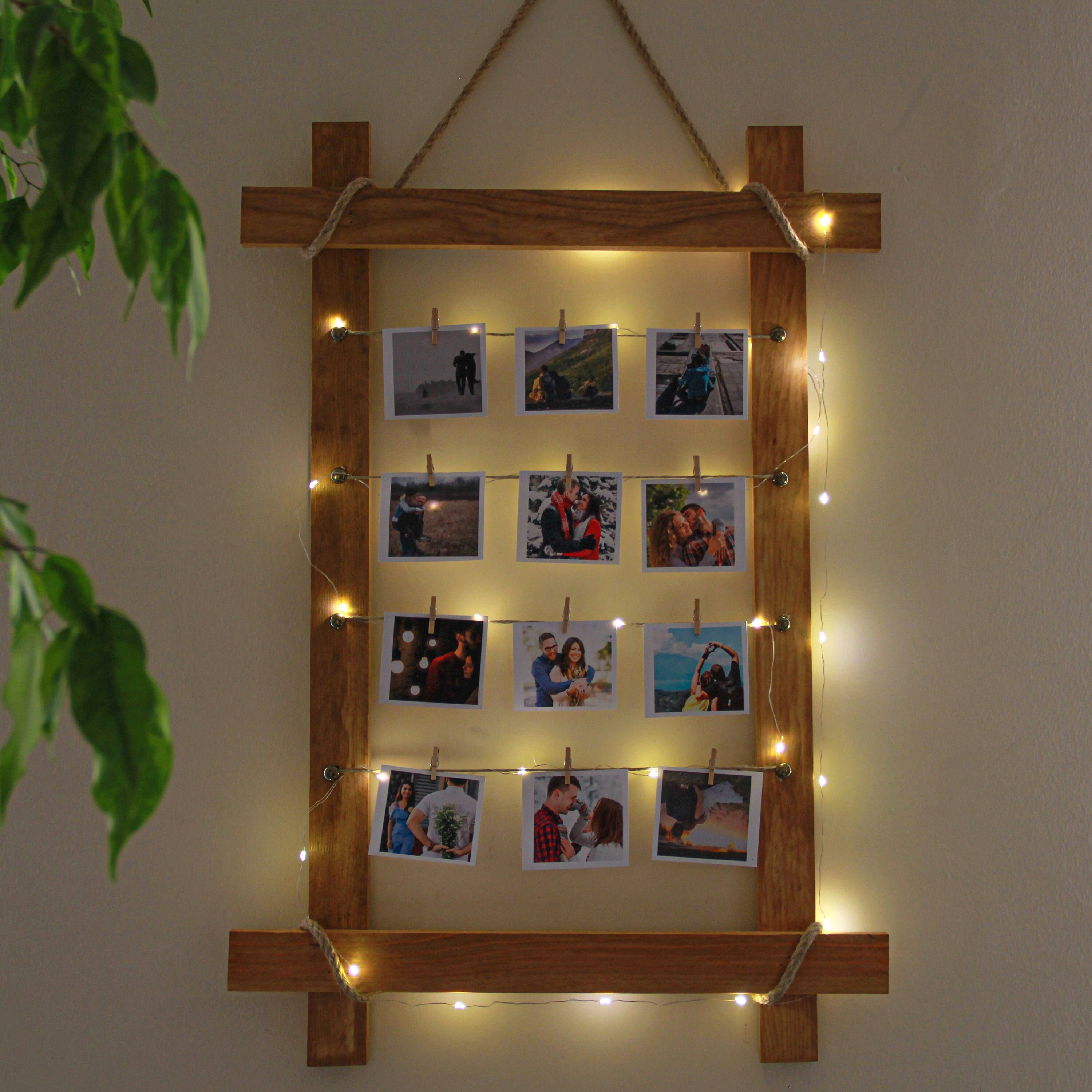Customizable Lighted Wooden Photo Frame Housewarming gift Etsy
