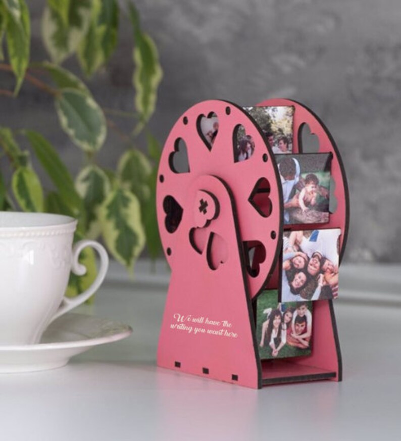 Valentine/'s Day Gift Anniversary Gift Wooden Rotating Photo Frame