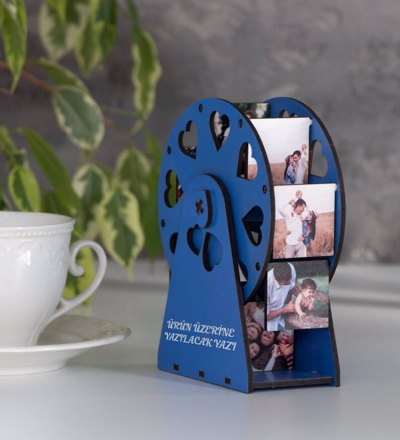 Valentine/'s Day Gift Anniversary Gift Wooden Rotating Photo Frame