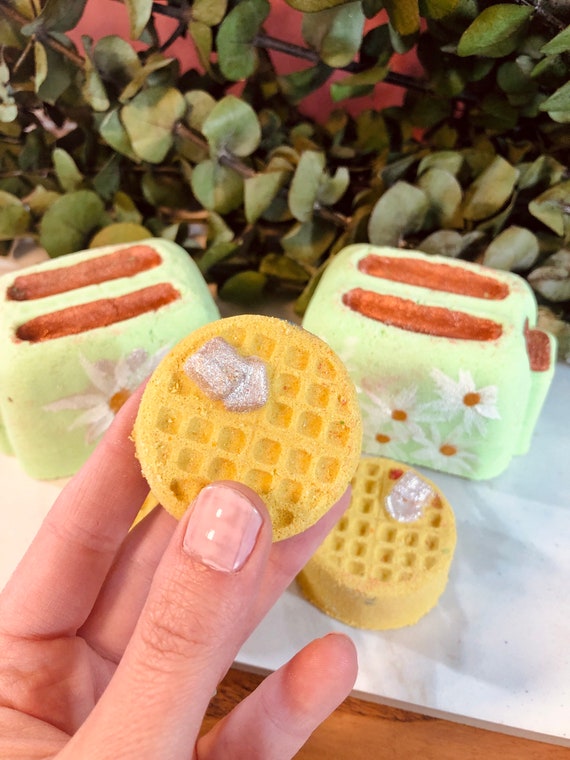 Micro Waffle Only Bath Bomb Square Bath Bomb Gift for Her Gift for Him  Birthday Present Spa Gift Unique Bath Bombs 