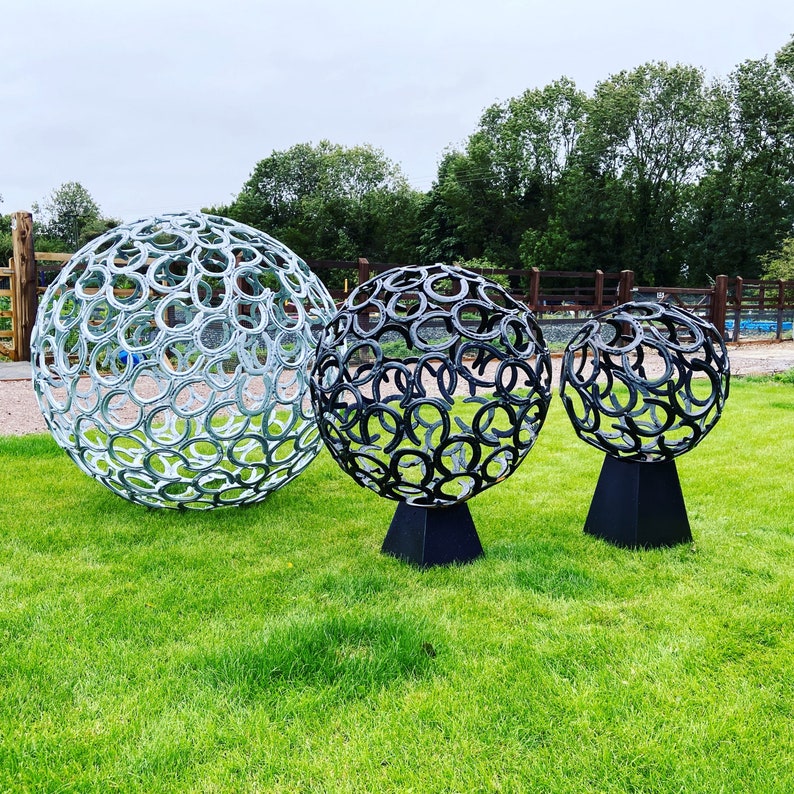 Horseshoe Sphere Sculpture Etsy UK