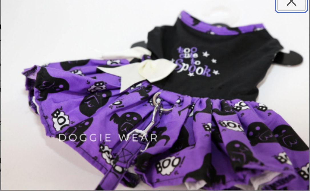 Dog Halloween Dress Dog Harness Dress Dog Halloween Costumes Etsy