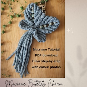 Macrame butterfly charm / pdf download / Macrame tutorial  / DIY craft pattern