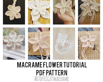 Macrame flower PDF DIY tutorial