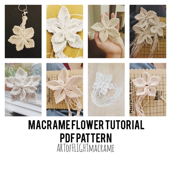 Macrame flower PDF DIY tutorial