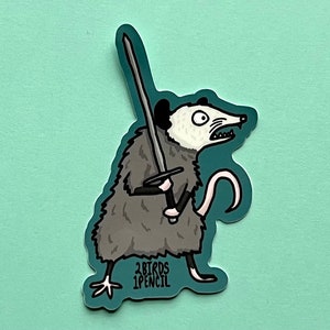 Sword possum vinyl sticker