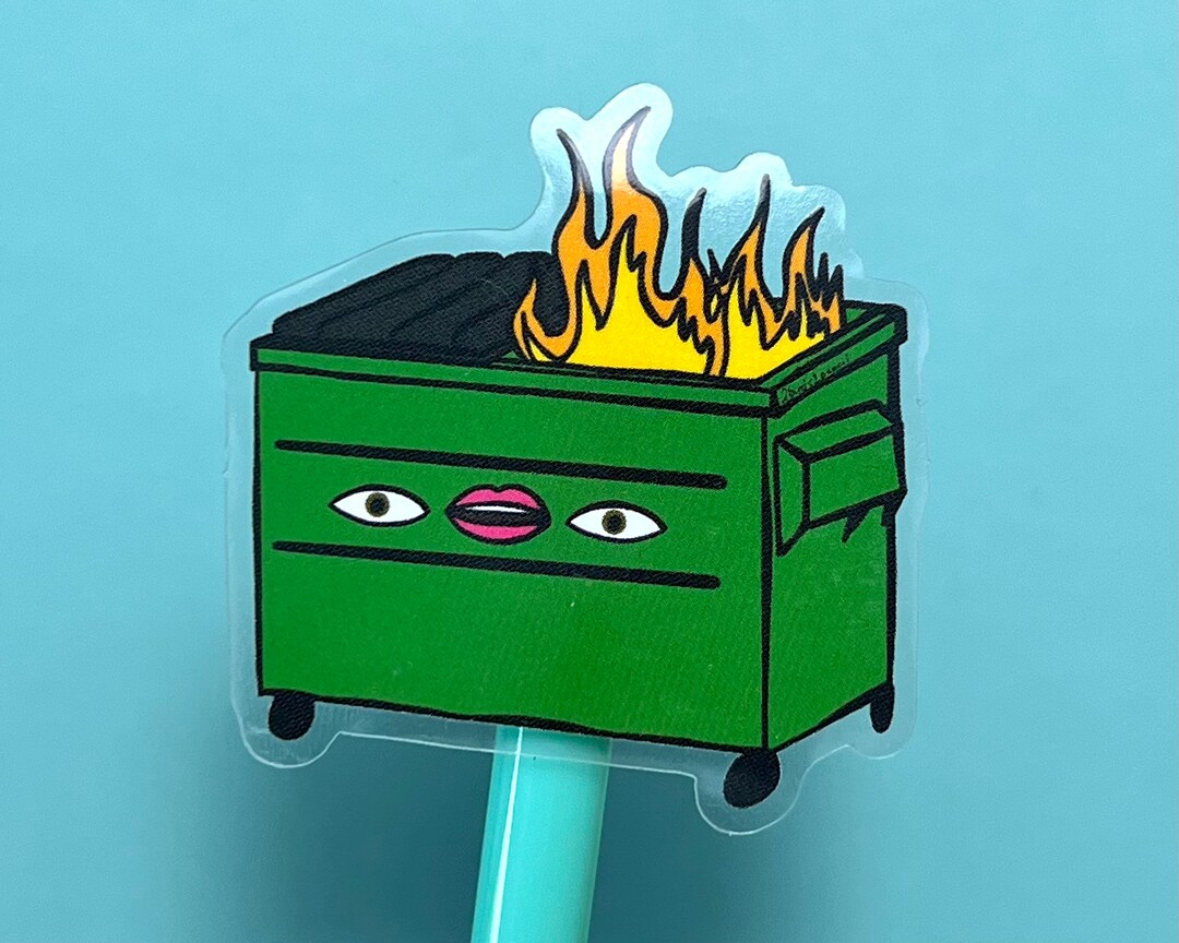 Dumpster Fire Emoji Clear Vinyl Mini Sticker Etsy