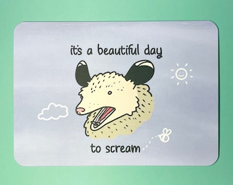 Thinking of You Screaming Possum card