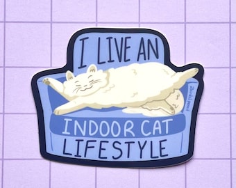 Indoor cat lifestyle vinyl sticker