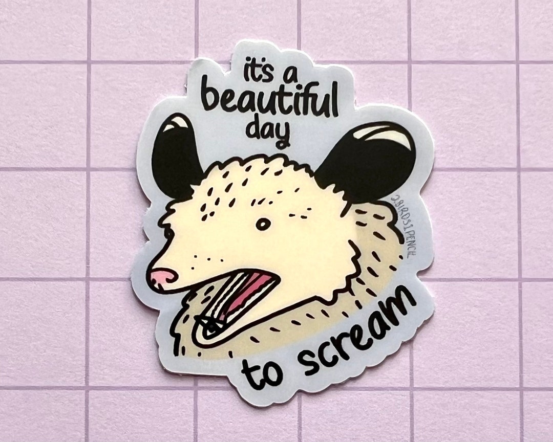 Screaming Possum Mini Vinyl Sticker - Etsy