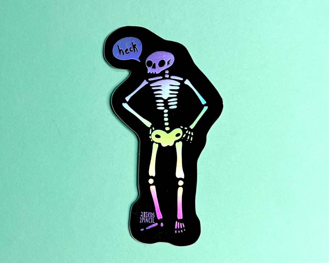Holographic Skeleton Sticker - Etsy