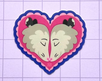 Possums in love vinyl sticker