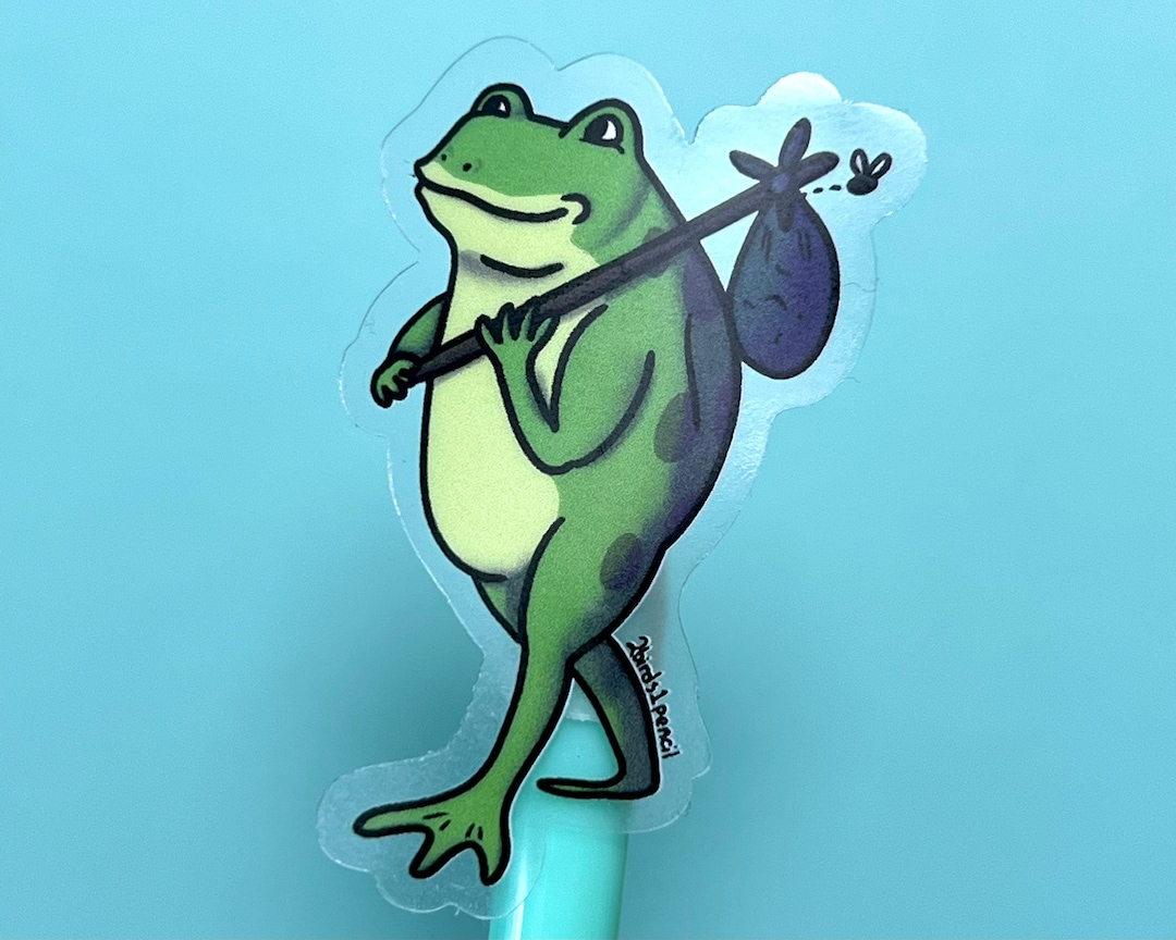 Adventure Frog Clear Vinyl Mini Sticker - Etsy