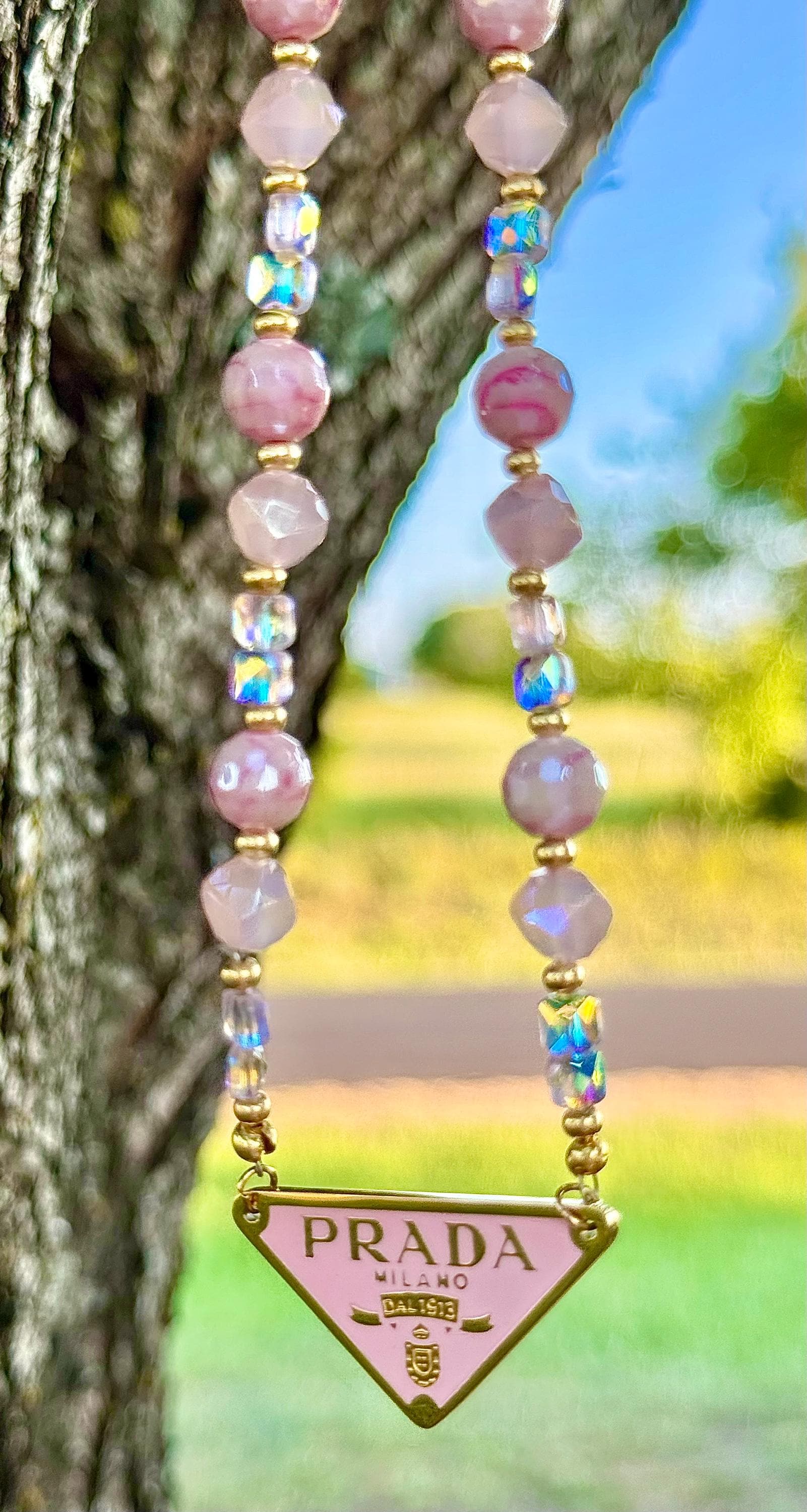 Pink Prada Necklace - Etsy