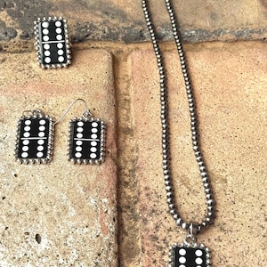 Domino Jewelry Set: Casino Necklace, Earrings & Ring