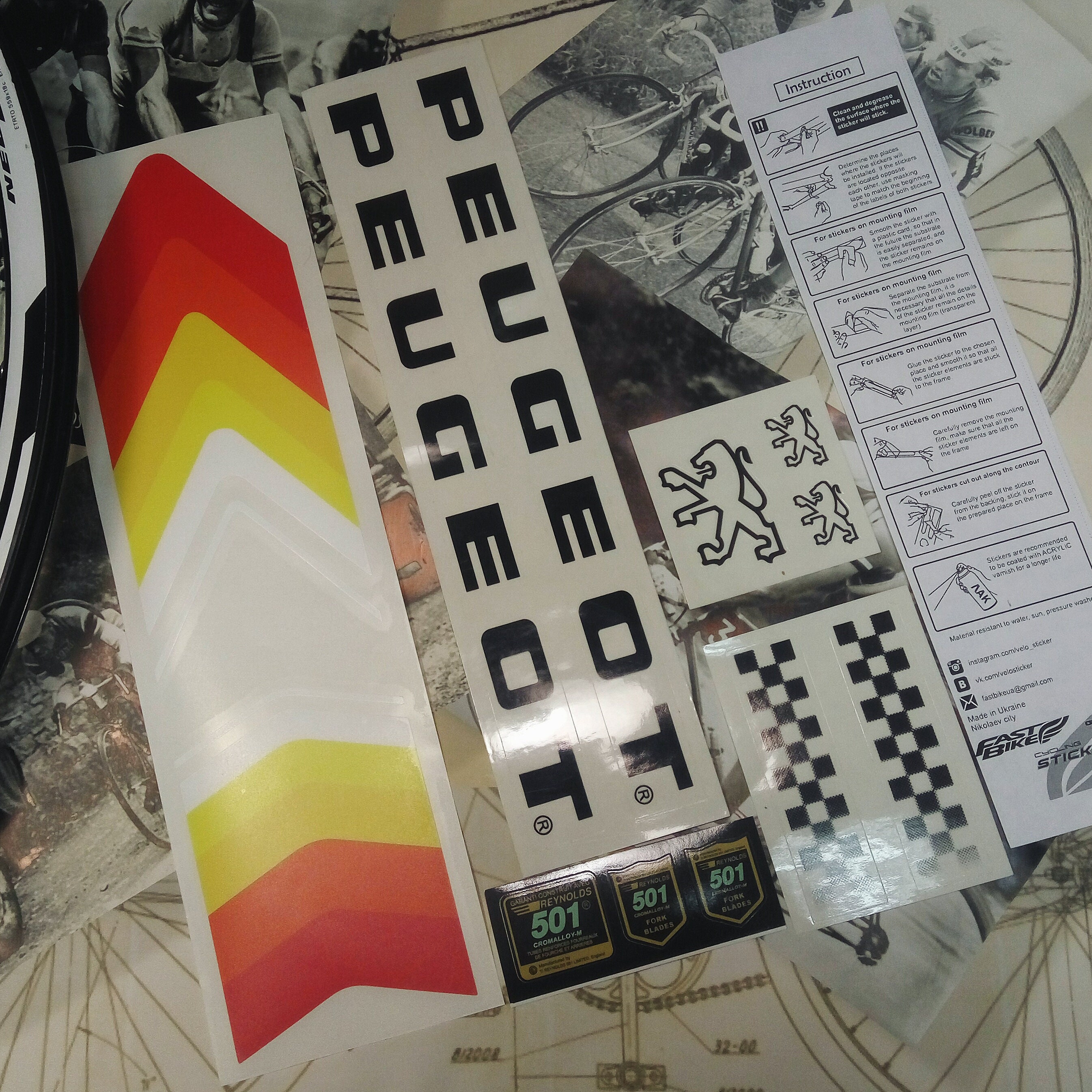 Bicycle Autocollant Velo Vintage Peugeot Peugeot Bike Decals