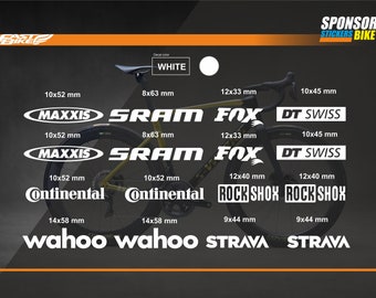 Sponsor decal stickers Sram, Fox, DT Swiss, Rock shox, Continantal Bike brand stickers
