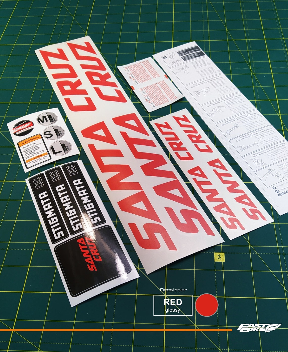 santa cruz decals bike