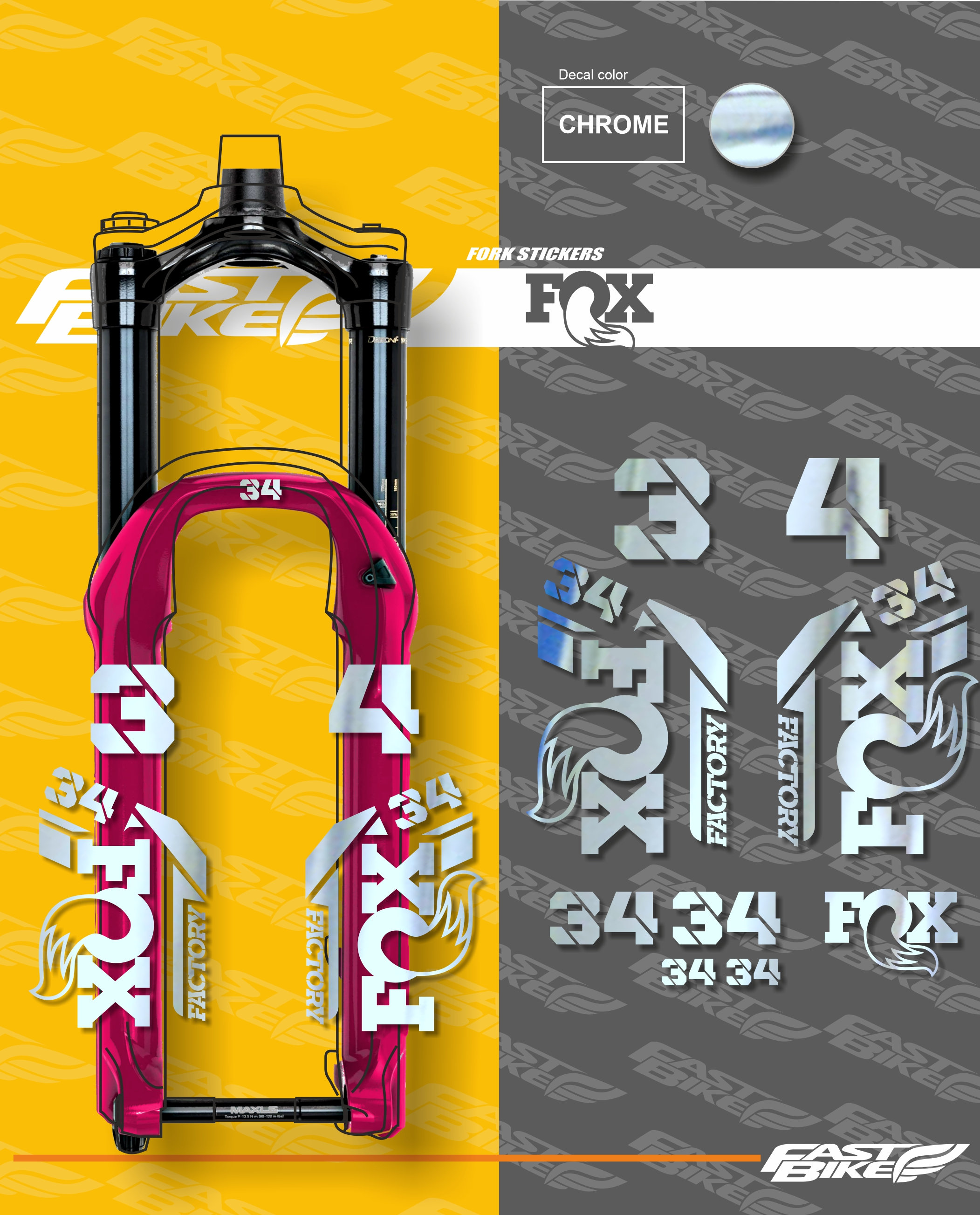 Adesivi Forcella Fox 34 World Champion: Adesivi Forcelle Personalizzati - Foto 6