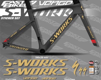 Custom made S-WORKS  Venge  style bike frame decals stickers