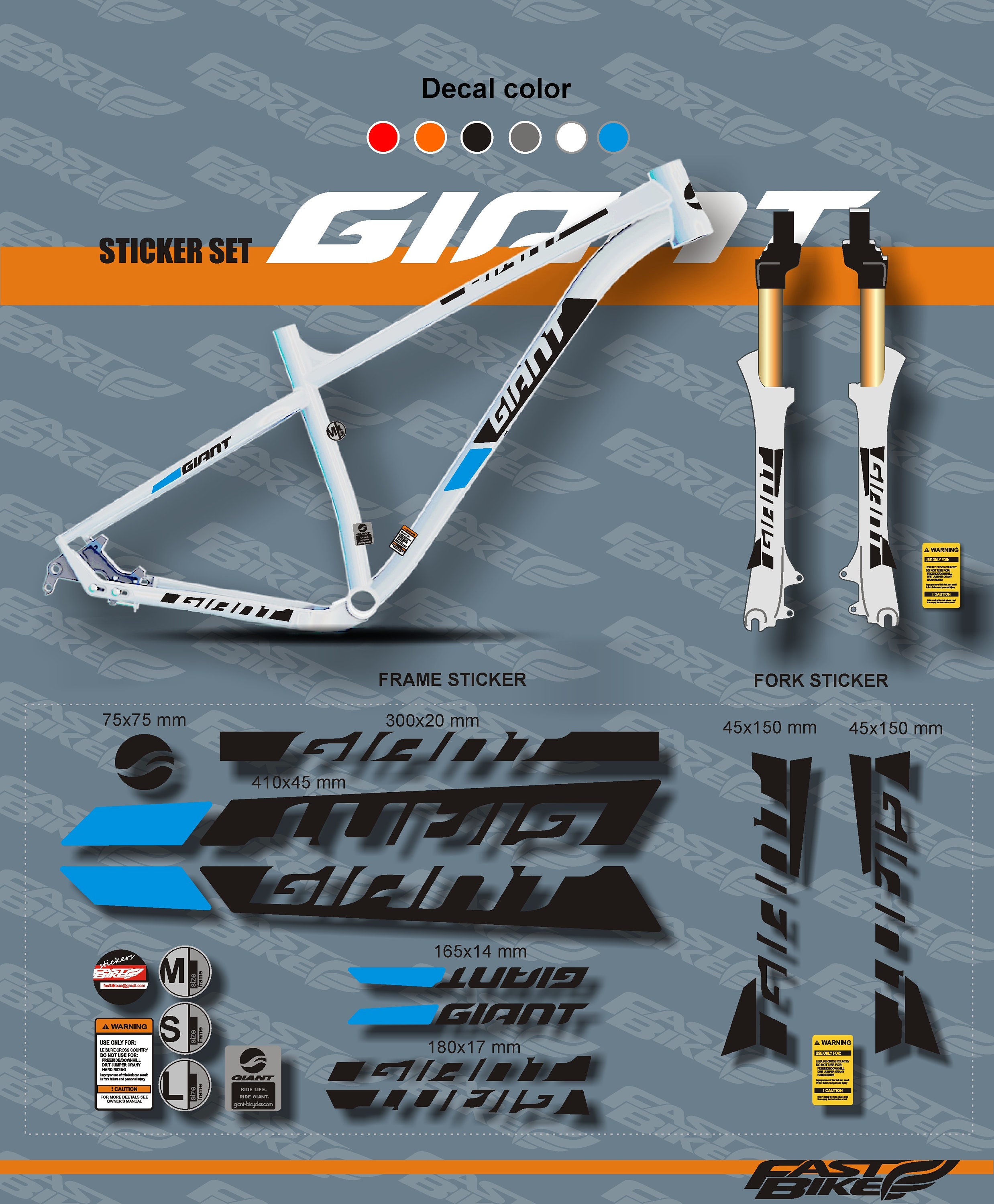 GIANT Bike stickers Bike accessories Bicycle stickers Bicycle Etsy