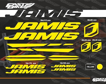 バイクにカスタムメイドのJAMISステッカー。JAMISデカール