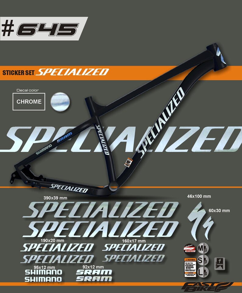 Specialized decal stickers on bike. Specialized decals Etsy