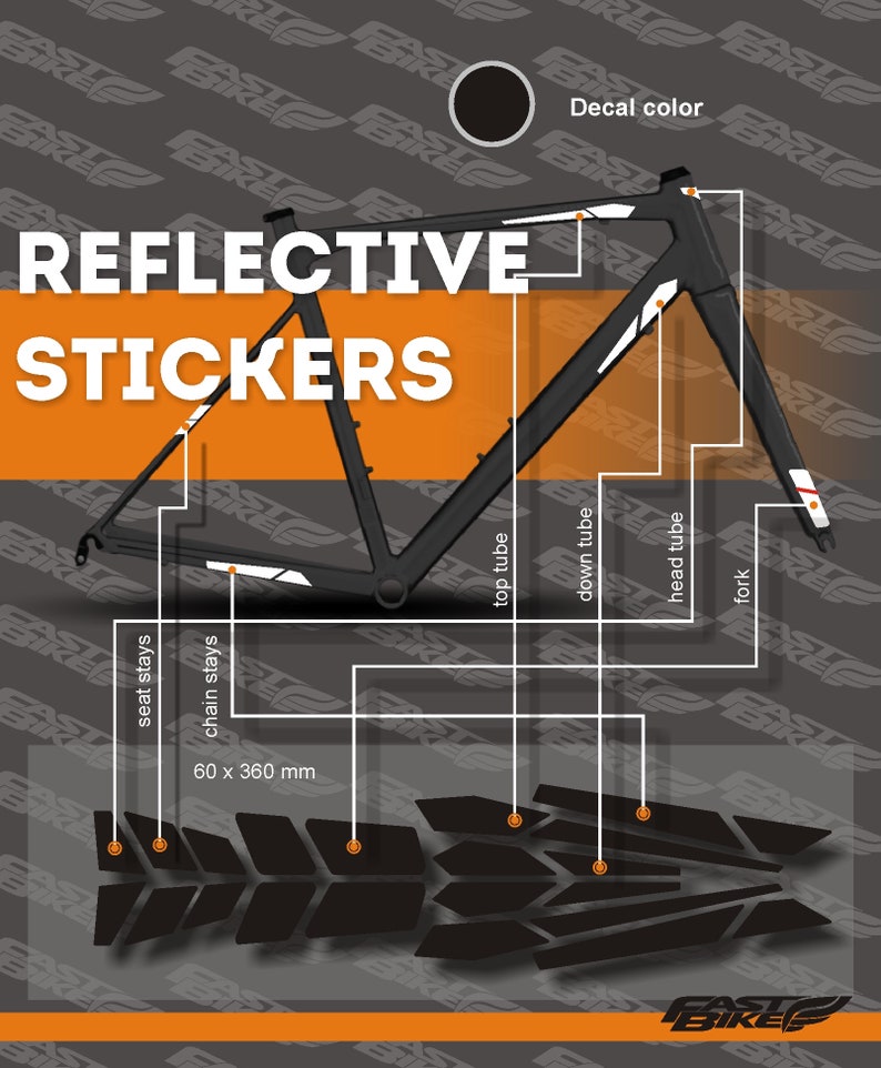 Reflective stickers Reflective decal Reflective bike Bike Etsy