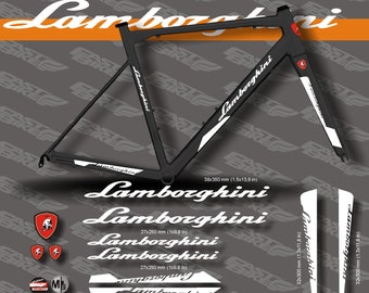 Lamborghini-stickers op de fiets. Lamborghini-stickers