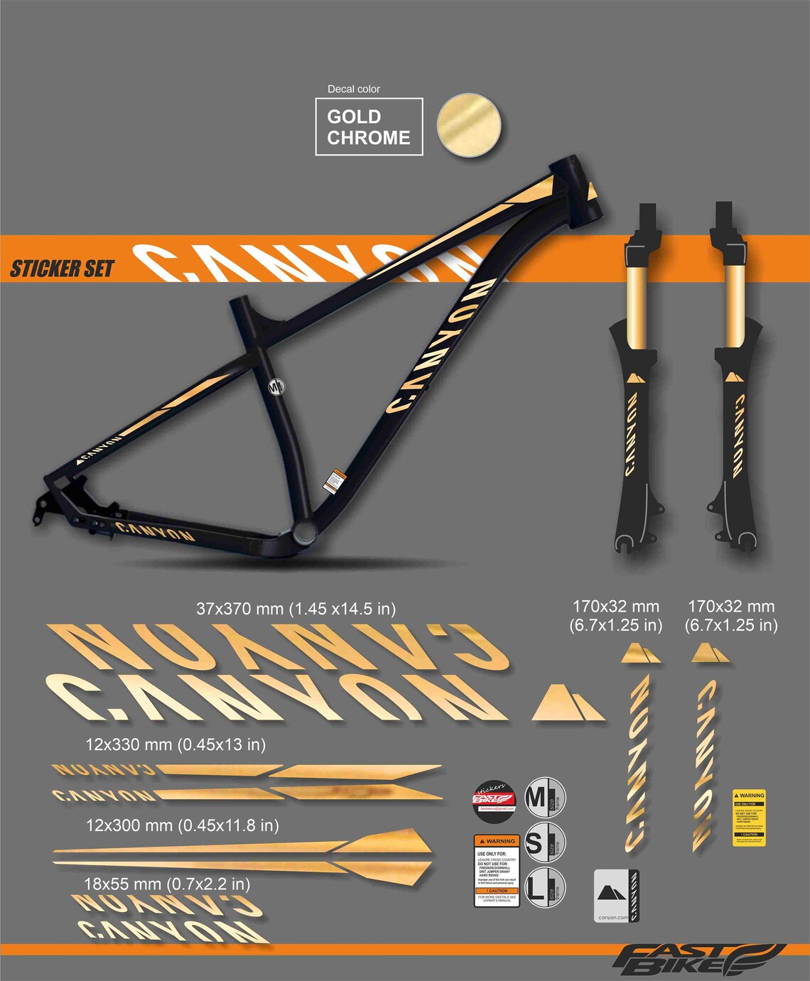 canyon bike decals
